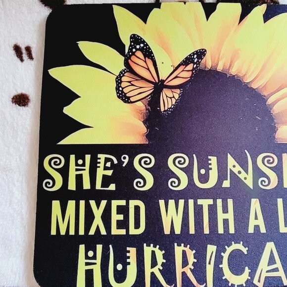 Sunshine Mixed With Hurricane Sunflower Computer Mouse Pad - Picture 2 of 3
